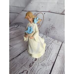 Angel Accents Angel 49325 Roman Inc. Figurine Friday's Child is Loving Birds Vtg